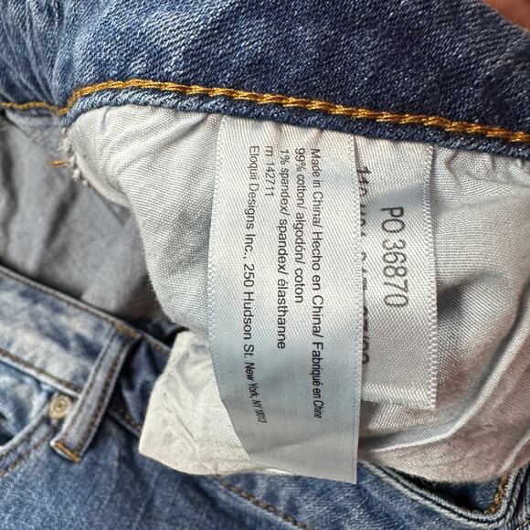 Eloquii Distressed High Rise Relaxed Straight Leg Casual Blue Denim Jeans 22 - Picture 16 of 16